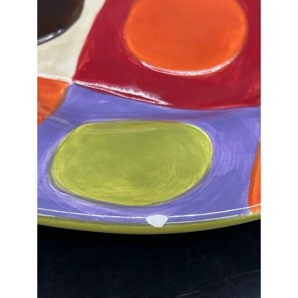 Pier 1 Urban Dot Earthenware Set of 2 Dinner Plates 12